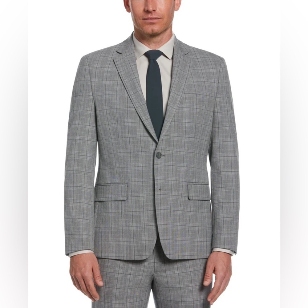 Perry Ellis Portfolio Classic Fit Stretch Plaid Suit Jacket Sz 40L